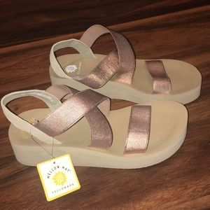 yellow box bunkie strappy wedge sandals